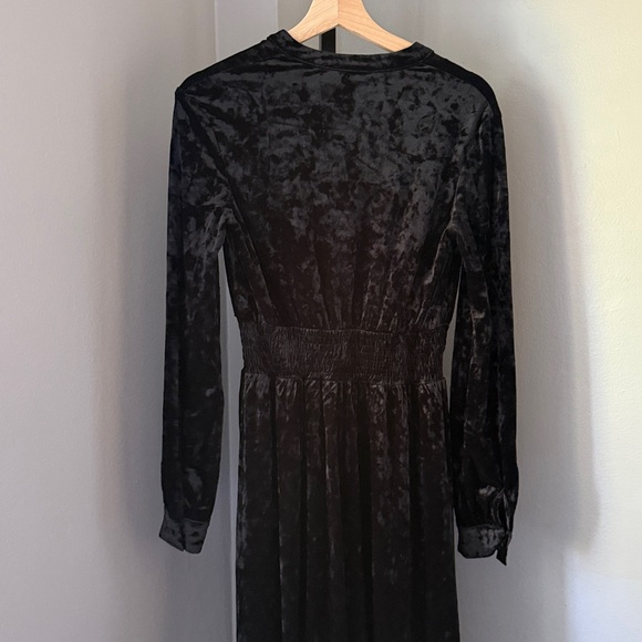 Black Velvet • Dress Maxi Long Sleeve Crushed Christmas NWT Goth XS NWT - Picture 6 of 8